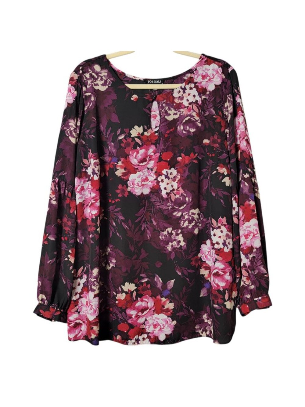 Roz & Ali Womens Floral Witchy Fairy Grunge Long Sleeve Cottagecore Work Top 2X